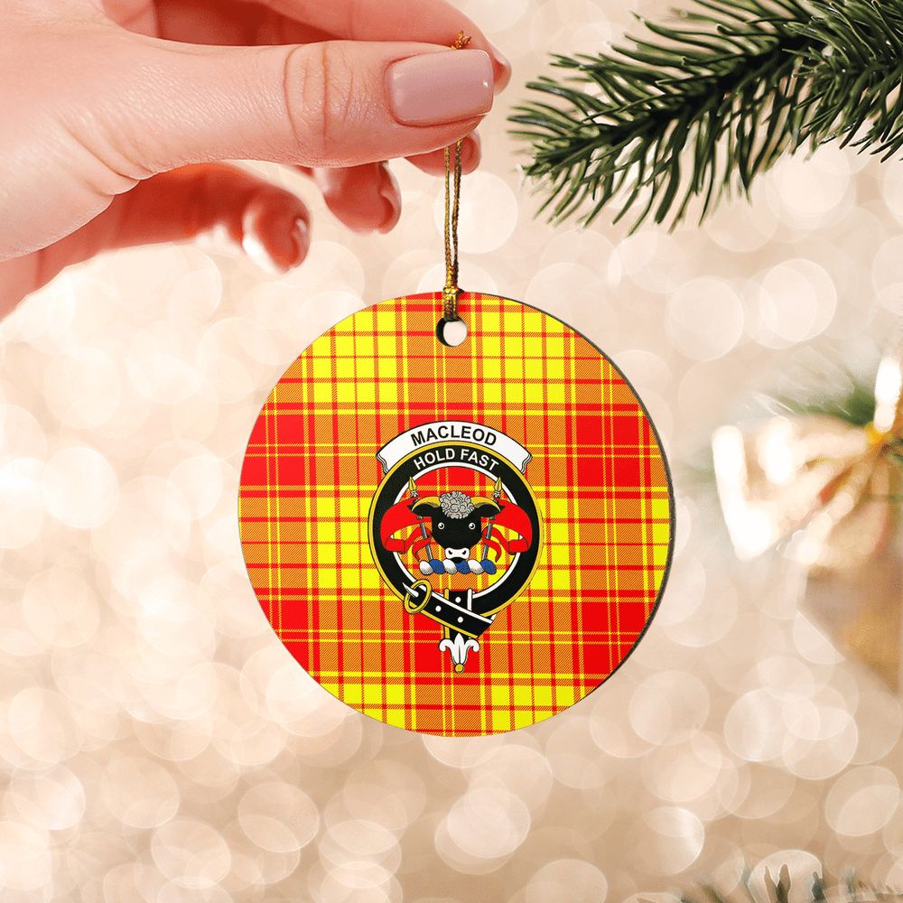 Clan MacMillan Tartan Crest Round Ceramic Ornament FB72 MacMillan Tartan Tartan Christmas   