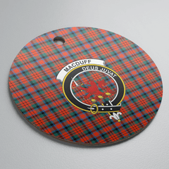 Clan MacDuff Ancient Tartan Crest Round Ceramic Ornament ZK51 MacDuff Ancient Tartan Tartan Christmas   