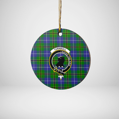 Clan Turnbull Hunting Tartan Crest Round Ceramic Ornament ES91 Turnbull Hunting Tartan Tartan Christmas   