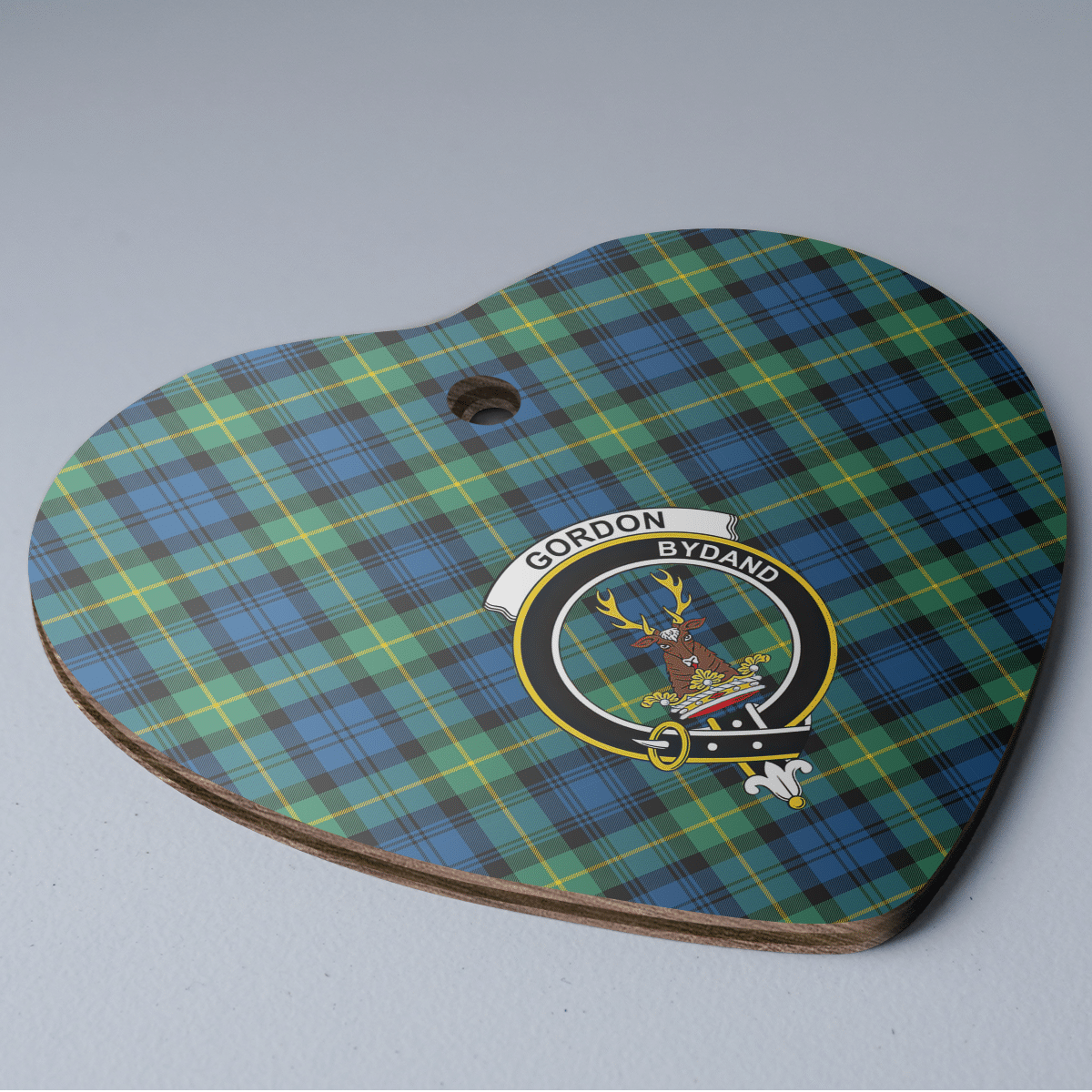 Clan Gordon Ancient Tartan Crest Heart Ceramic Ornament GN28 Gordon Ancient Tartan Tartan Christmas   