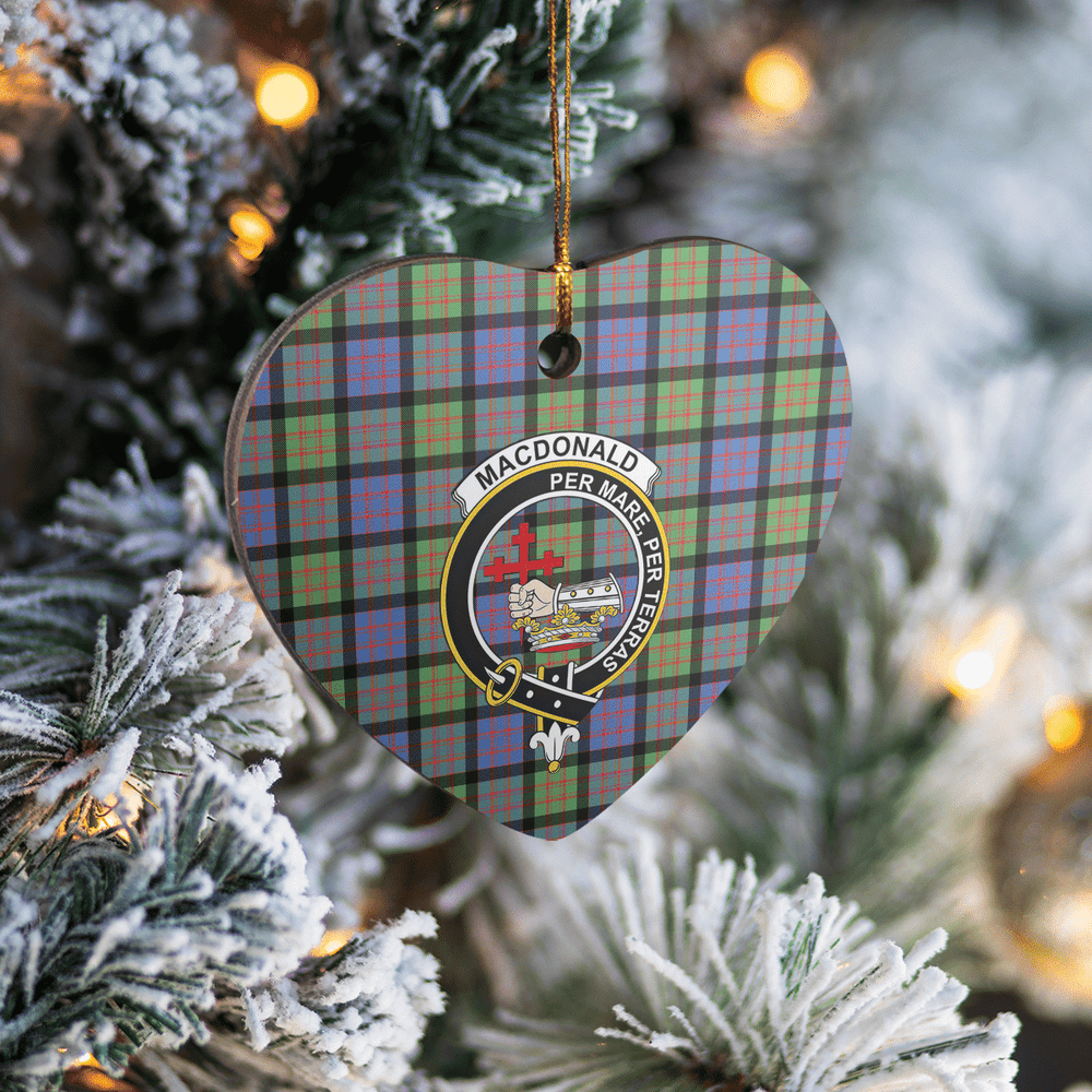 Clan MacDonald Ancient Tartan Crest Heart Ceramic Ornament LH98 MacDonald Ancient Tartan Tartan Christmas   