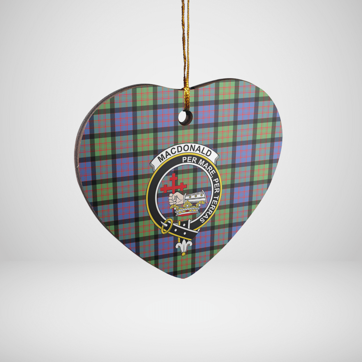 Clan MacDonald Ancient Tartan Crest Heart Ceramic Ornament LH98 MacDonald Ancient Tartan Tartan Christmas   