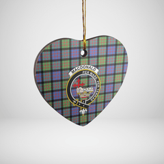 Clan MacDonald Ancient Tartan Crest Heart Ceramic Ornament LH98 MacDonald Ancient Tartan Tartan Christmas   