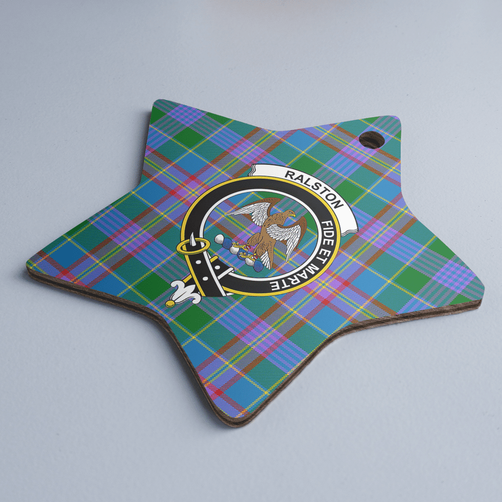 Clan Ralston Tartan Crest Star Ceramic Ornament WH29 Ralston Tartan Tartan Christmas   