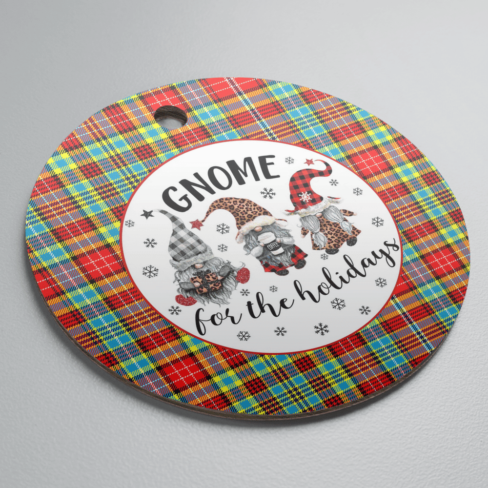 Clan Ogilvie Tartan Tartan Crest Gnome Round Ceramic Ornament JI93 Ogilvie Tartan Tartan Christmas   