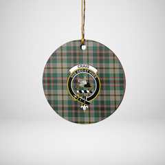 Clan Craig Ancient Tartan Crest Round Ceramic Ornament TR81 Craig Ancient Tartan Tartan Christmas   