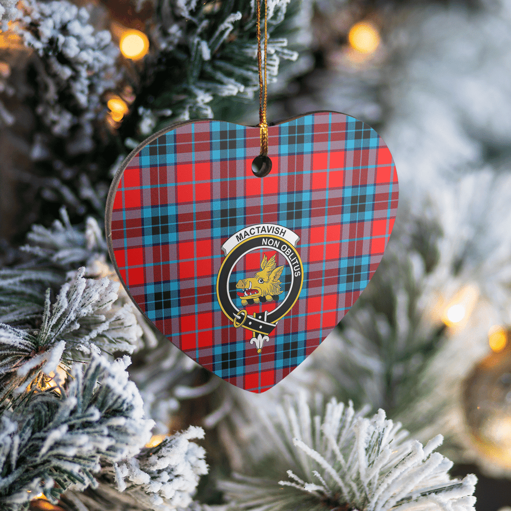 Clan MacTavish Modern Tartan Crest Heart Ceramic Ornament TC68 MacTavish Modern Tartan Tartan Christmas   