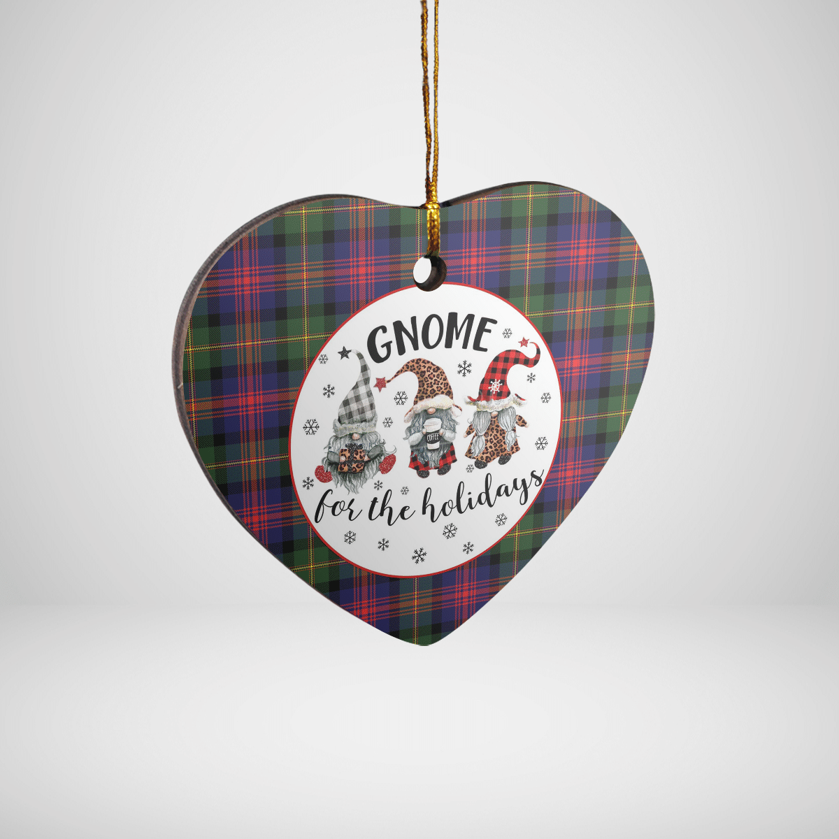 Clan Logan Modern Tartan Tartan Crest Gnome Heart Ceramic Ornament TF27 Logan Modern Tartan Tartan Christmas   