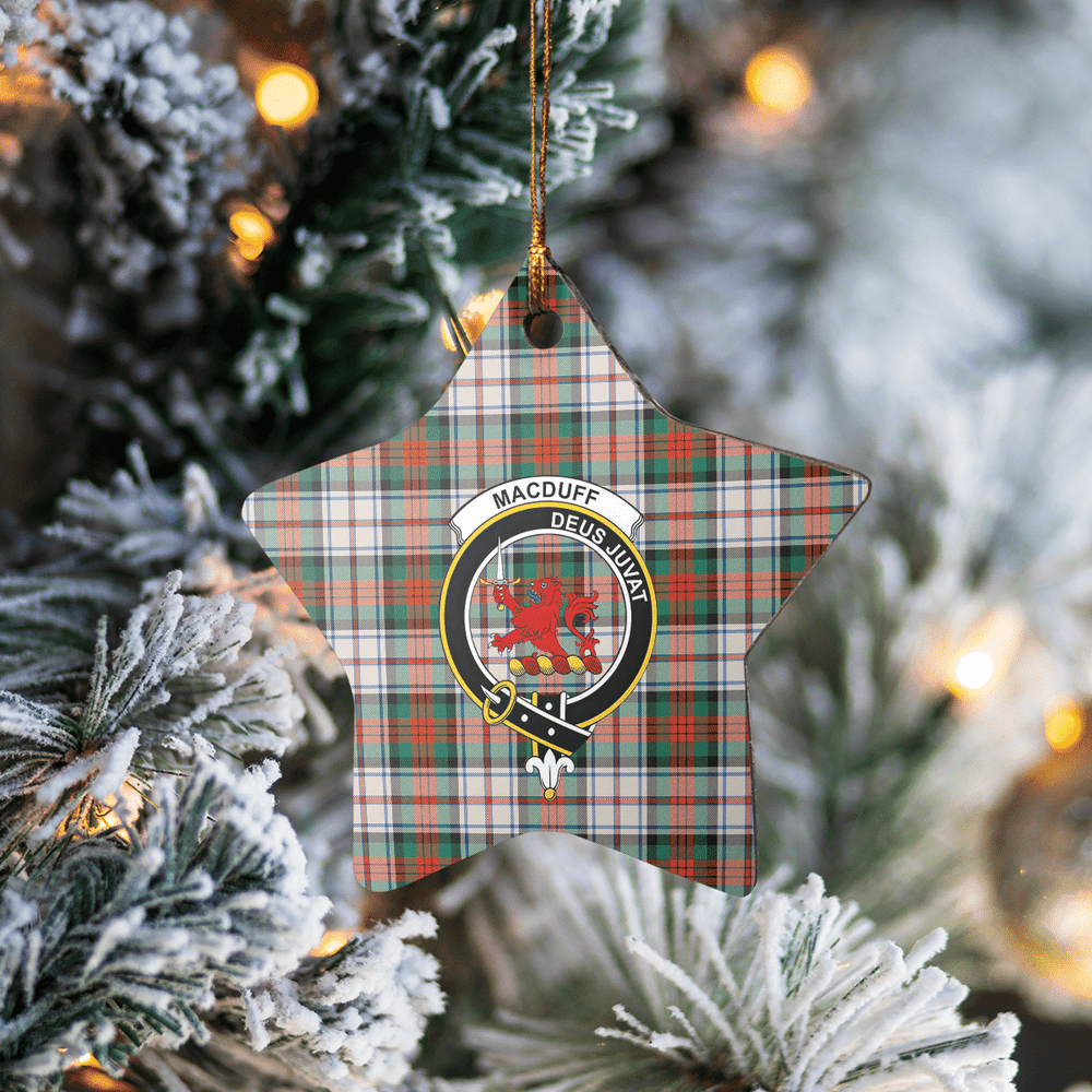 Clan MacDuff Dress Ancient Tartan Crest Star Ceramic Ornament FI35 MacDuff Dress Ancient Tartan Tartan Christmas   