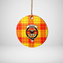 Clan MacMillan Tartan Crest Round Ceramic Ornament FB72 MacMillan Tartan Tartan Christmas   
