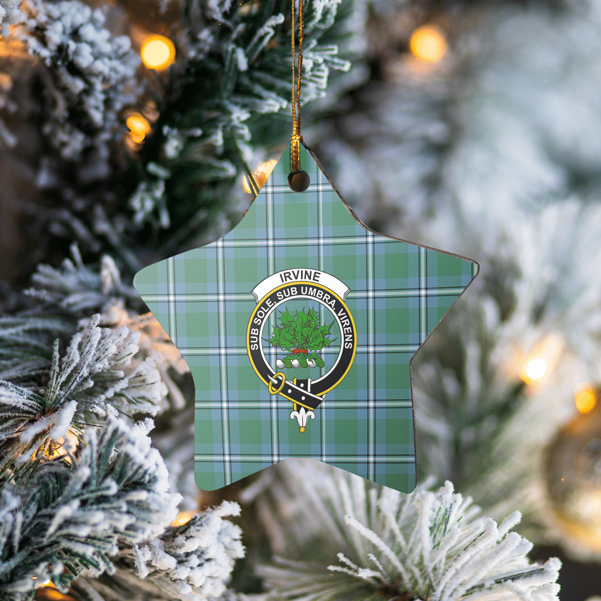 Clan Irvine Tartan Crest Star Ceramic Ornament ME74 Irvine Tartan Tartan Christmas   
