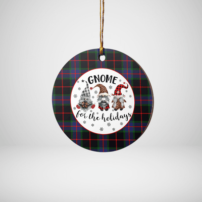 Clan Nairn Tartan Tartan Crest Gnome Round Ceramic Ornament