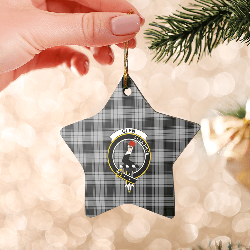 Clan Glen Tartan Crest Star Ceramic Ornament IC57 Glen Tartan Tartan Christmas   