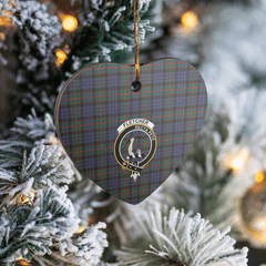 Clan Fletcher of Dunans Tartan Crest Heart Ceramic Ornament EP72 Fletcher of Dunans Tartan Tartan Christmas   