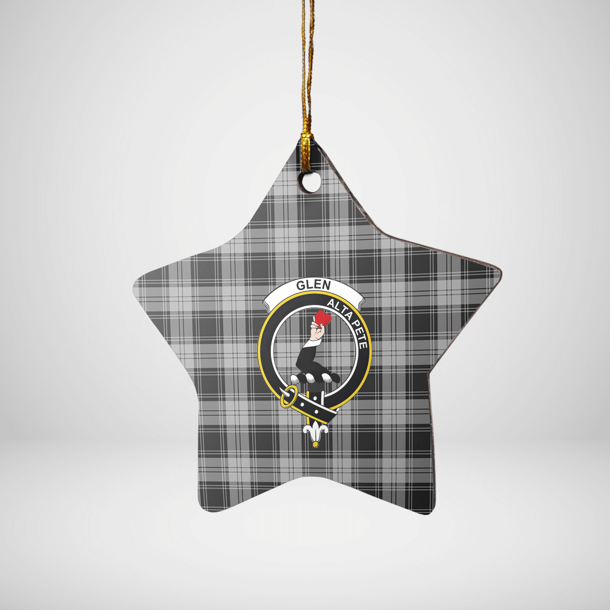 Clan Glen Tartan Crest Star Ceramic Ornament IC57 Glen Tartan Tartan Christmas   