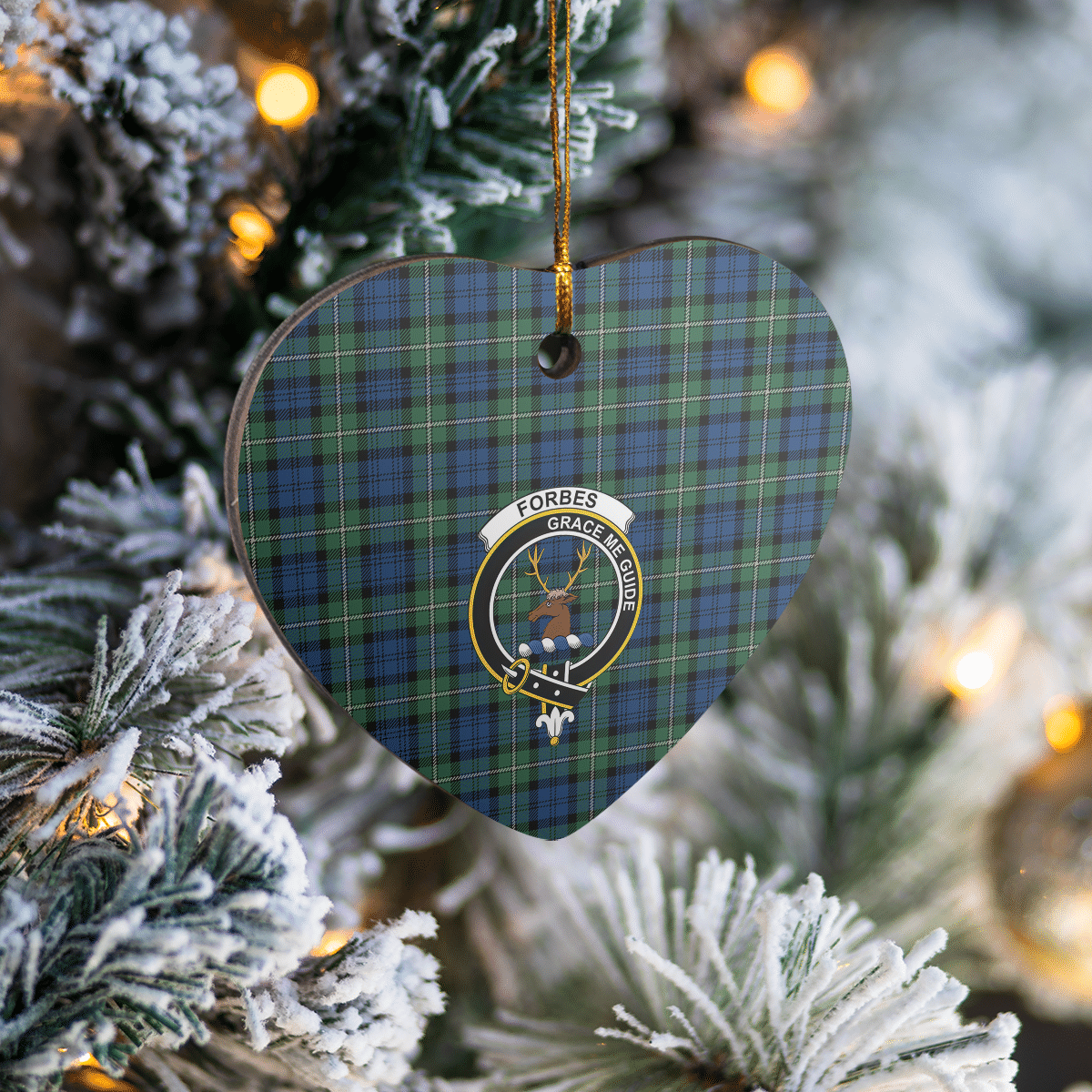 Clan Forbes Ancient Tartan Crest Heart Ceramic Ornament KG94 Forbes Ancient Tartan Tartan Christmas   