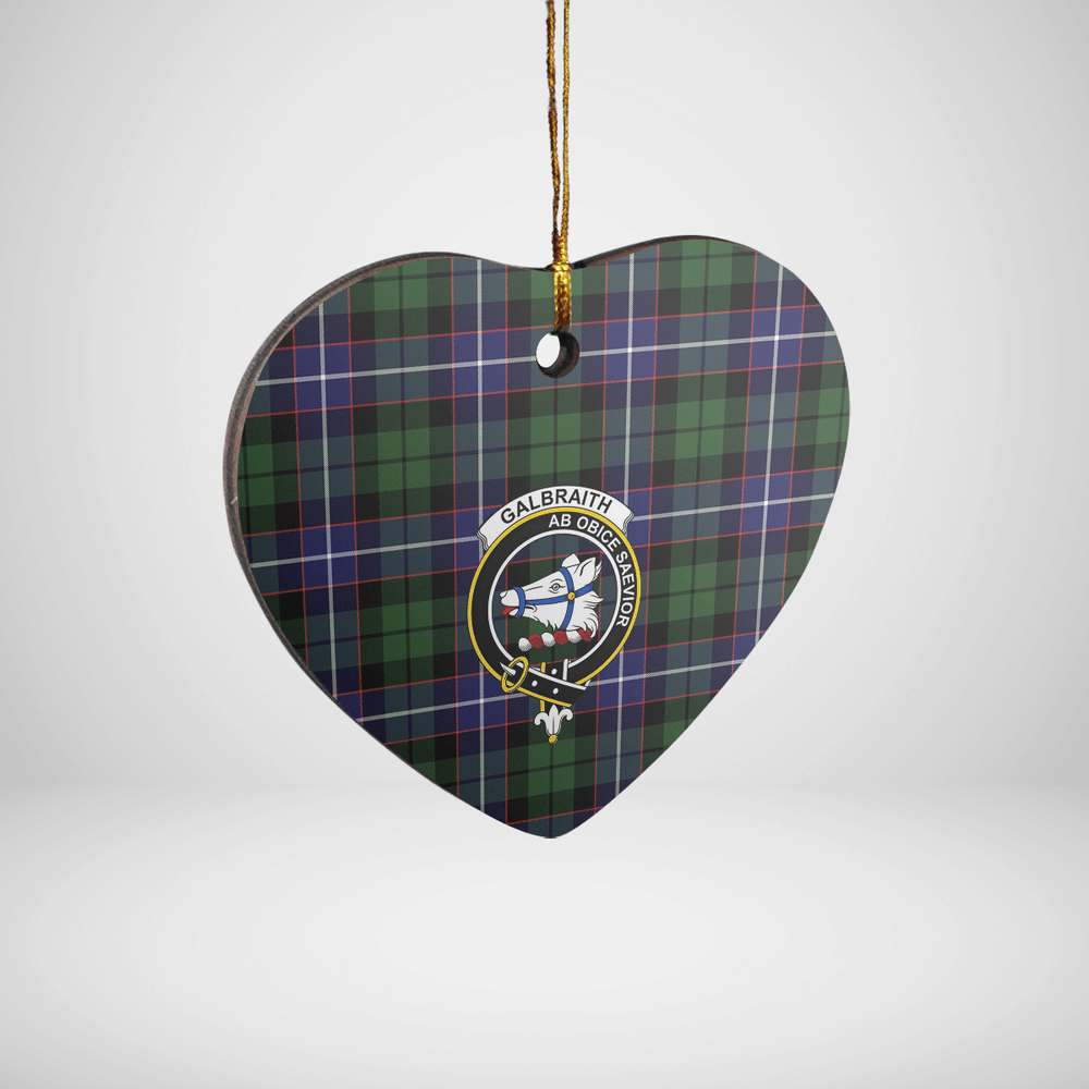 Clan Galbraith Modern Tartan Crest Heart Ceramic Ornament IR50 Galbraith Modern Tartan Tartan Christmas   