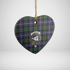 Clan Galbraith Modern Tartan Crest Heart Ceramic Ornament IR50 Galbraith Modern Tartan Tartan Christmas   