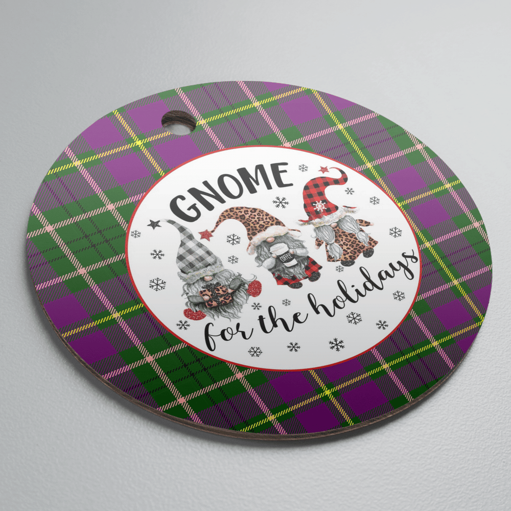 Clan Taylor Tartan Tartan Crest Gnome Round Ceramic Ornament GJ91 Taylor Tartan Tartan Christmas   