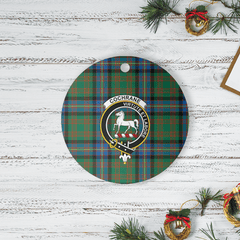 Clan Cochrane Ancient Tartan Crest Round Ceramic Ornament PR82 Cochrane Ancient Tartan Tartan Christmas   