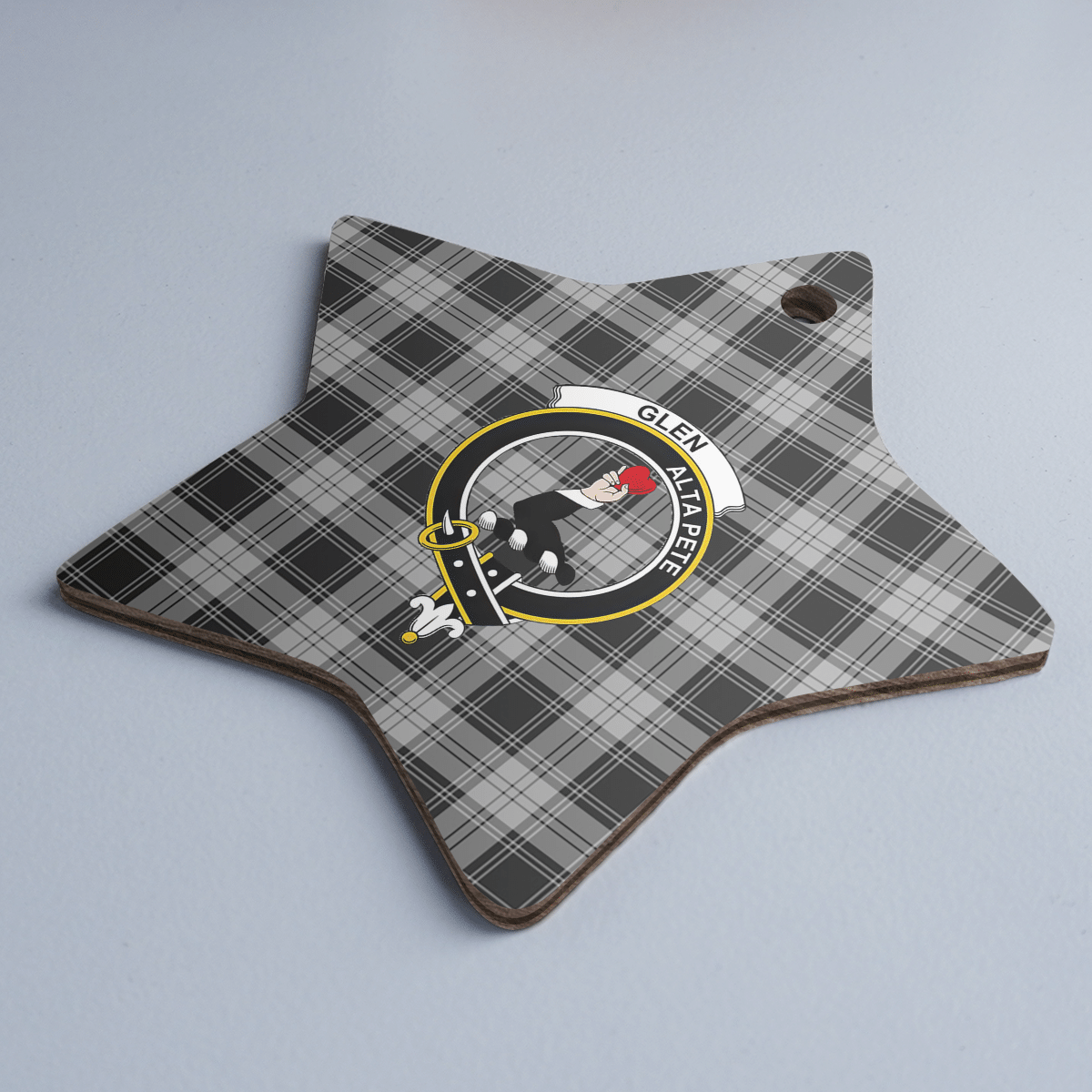 Clan Glen Tartan Crest Star Ceramic Ornament IC57 Glen Tartan Tartan Christmas   