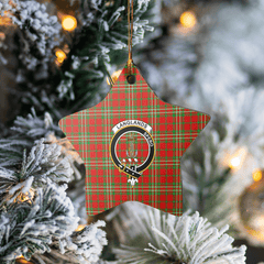 Clan Langlands Tartan Crest Star Ceramic Ornament FW31 Langlands Tartan Tartan Christmas   