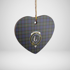 Clan Fletcher of Dunans Tartan Crest Heart Ceramic Ornament EP72 Fletcher of Dunans Tartan Tartan Christmas   