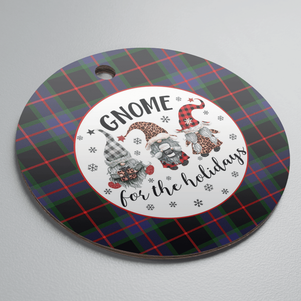 Clan Nairn Tartan Tartan Crest Gnome Round Ceramic Ornament RX94 Nairn Tartan Tartan Christmas   