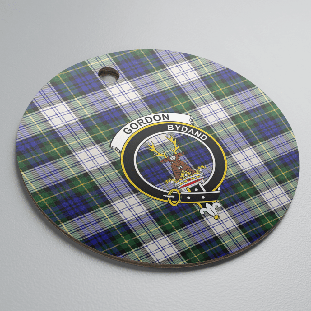 Clan Gordon Dress Modern Tartan Crest Round Ceramic Ornament CQ82 Gordon Dress Modern Tartan Tartan Christmas   