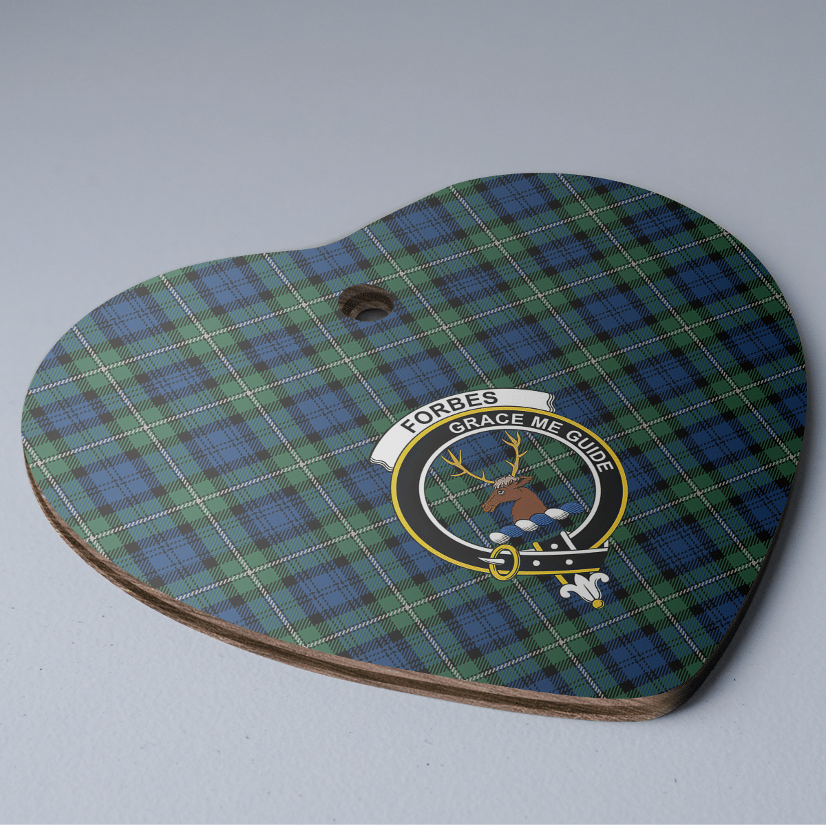 Clan Forbes Ancient Tartan Crest Heart Ceramic Ornament KG94 Forbes Ancient Tartan Tartan Christmas   