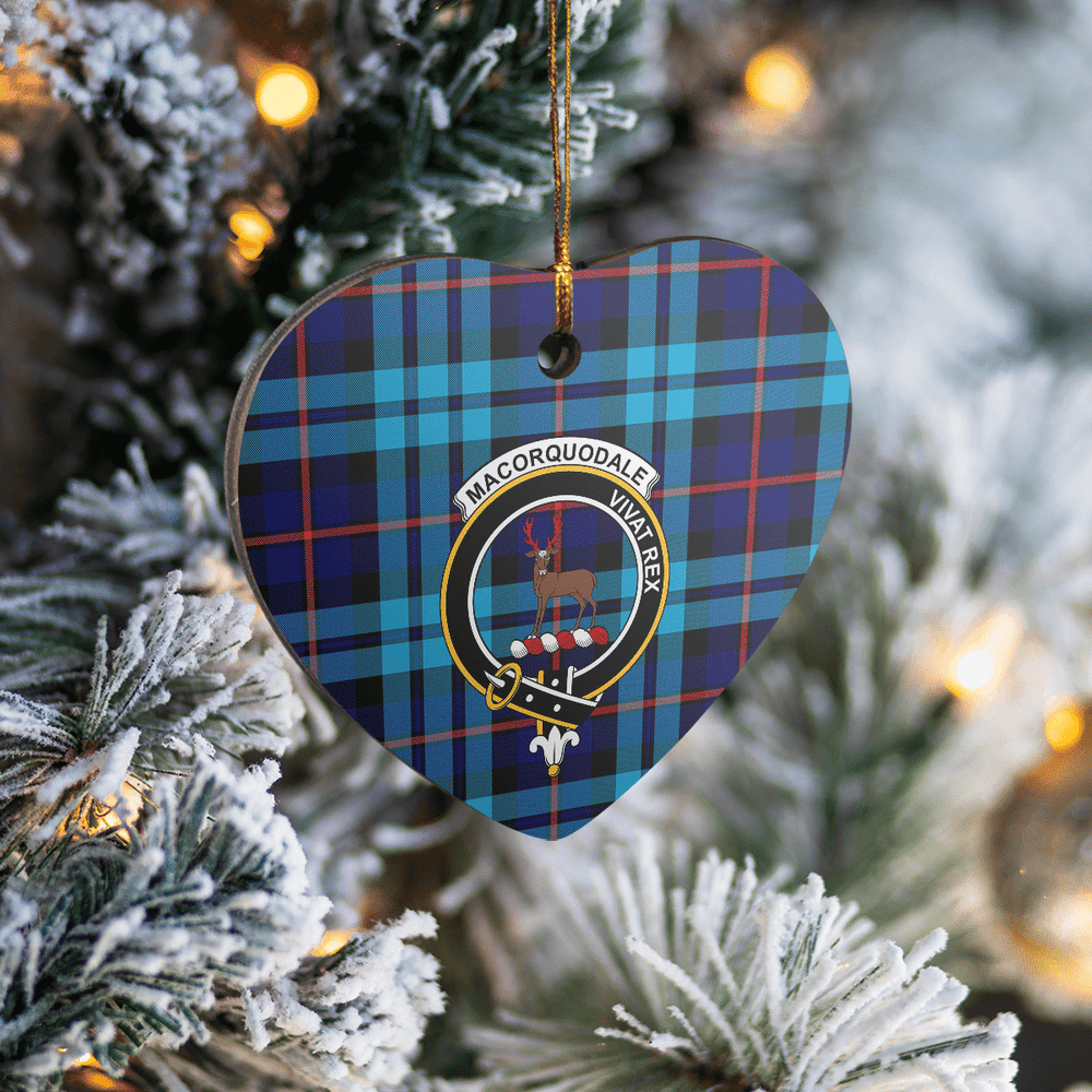 Clan MacCorquodale Tartan Crest Heart Ceramic Ornament LZ45 MacCorquodale Tartan Tartan Christmas   
