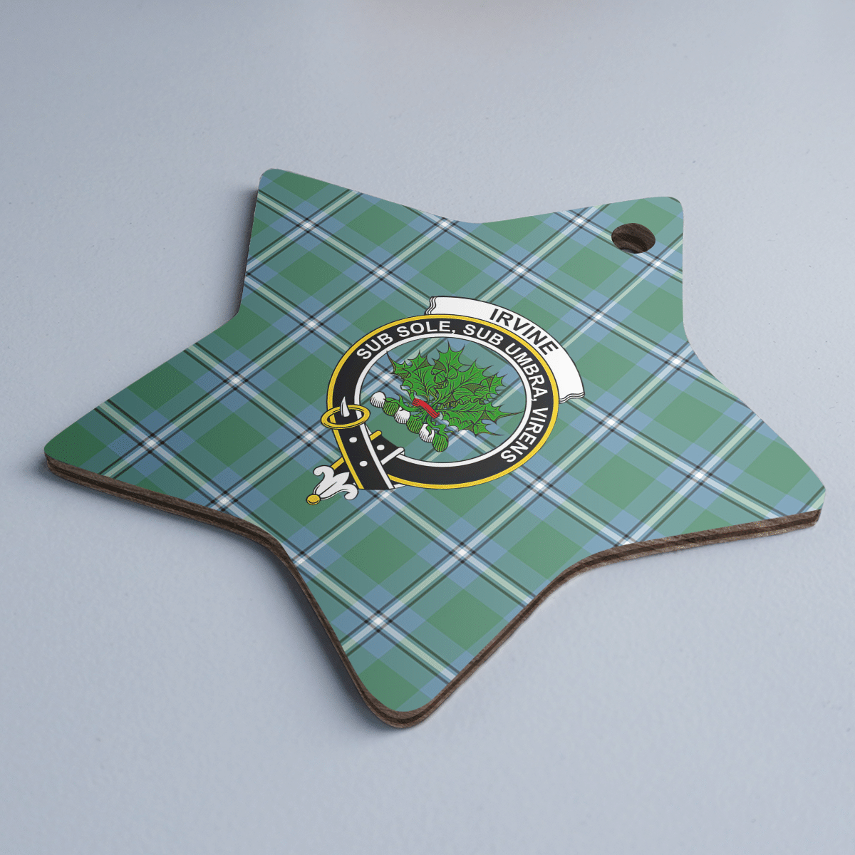 Clan Irvine Tartan Crest Star Ceramic Ornament ME74 Irvine Tartan Tartan Christmas   