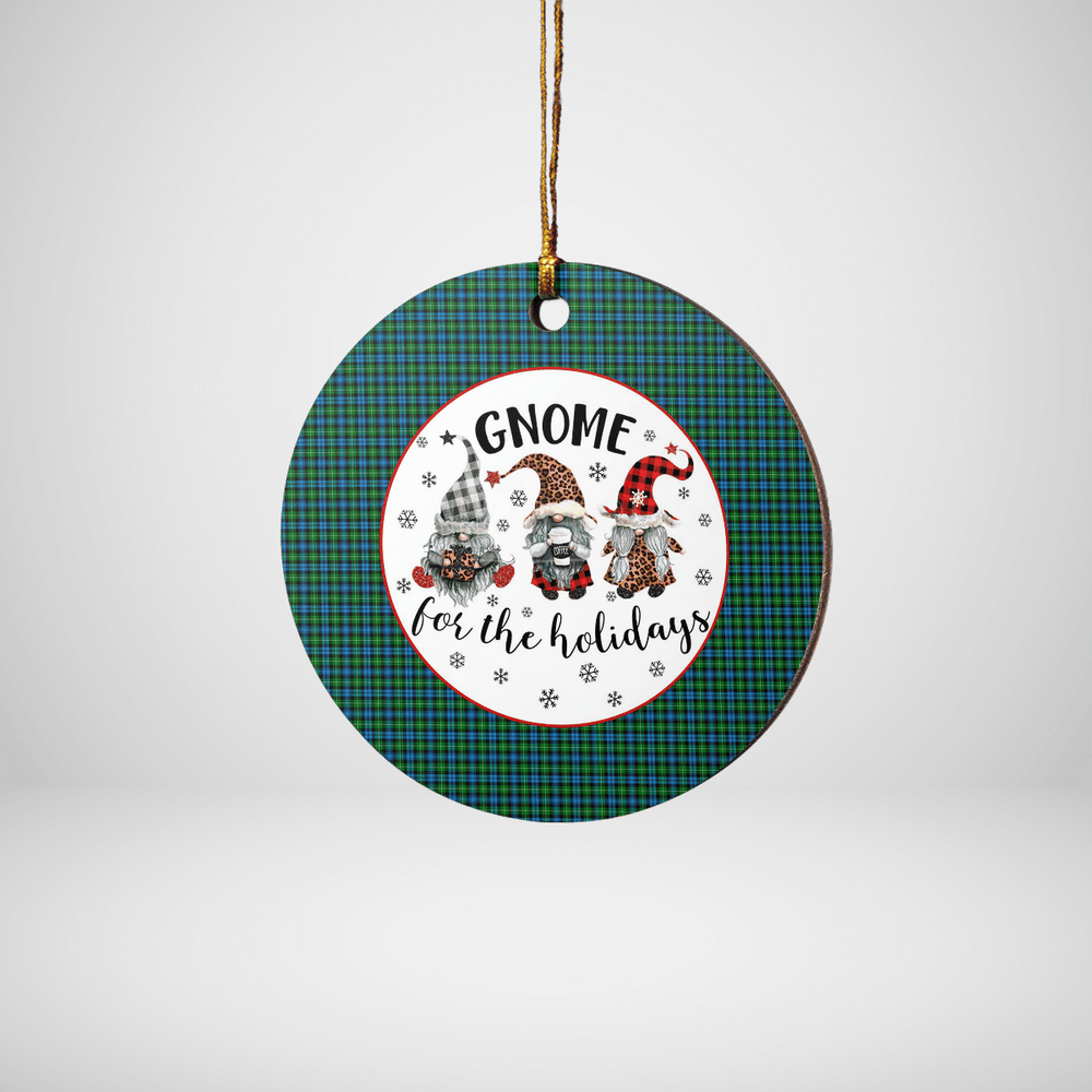 Clan Lammie Tartan Tartan Crest Gnome Round Ceramic Ornament PO63 Lammie Tartan Tartan Christmas   