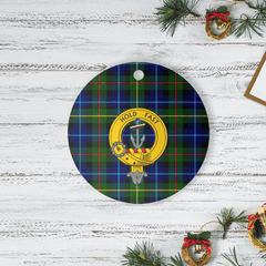 Clan Smith Modern Tartan Crest Round Ceramic Ornament JX37 Smith Modern Tartan Tartan Christmas   