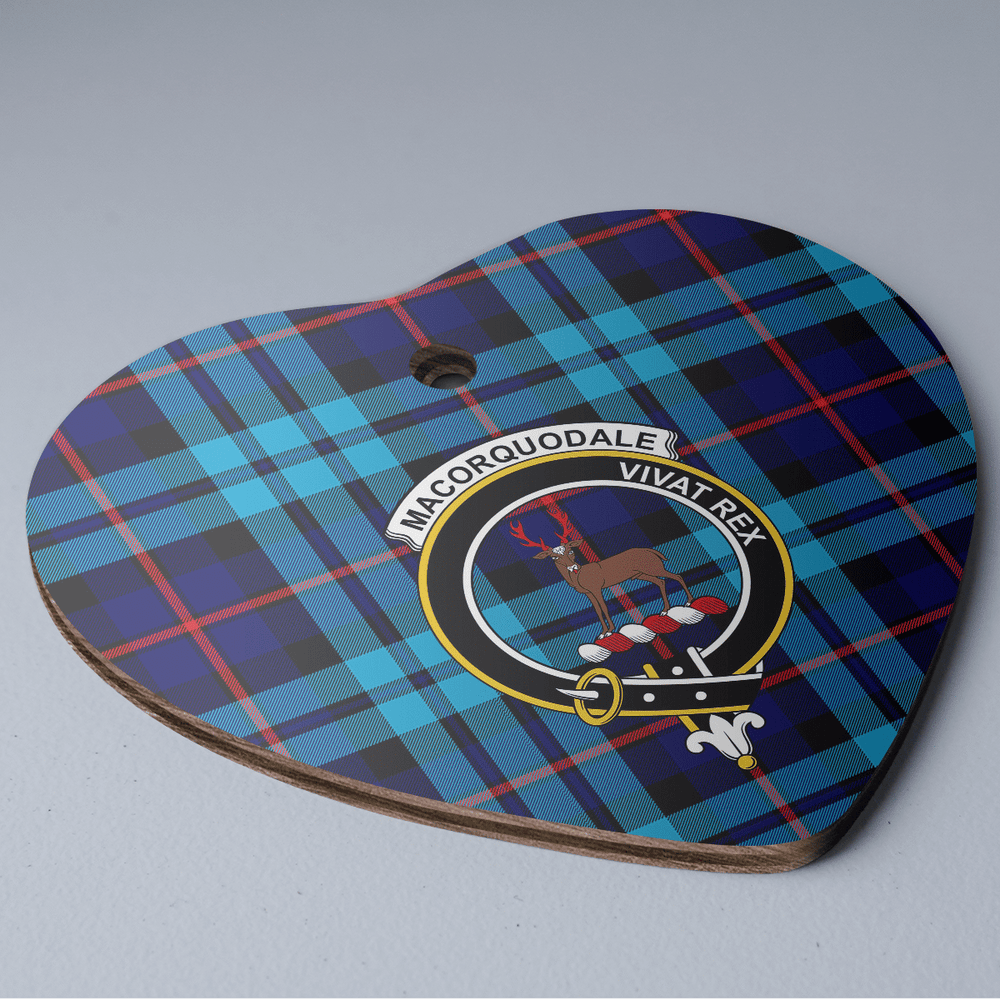 Clan MacCorquodale Tartan Crest Heart Ceramic Ornament LZ45 MacCorquodale Tartan Tartan Christmas   