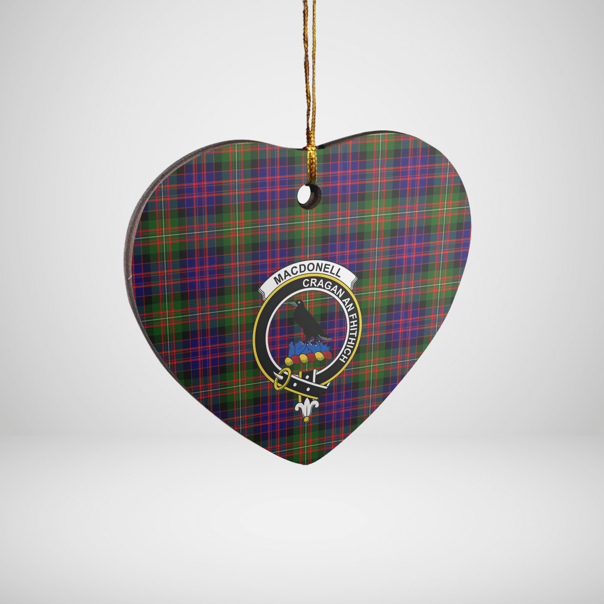 Clan MacDonnell of Glengarry Modern Tartan Crest Heart Ceramic Ornament HR21 MacDonnell of Glengarry Modern Tartan Tartan Christmas   