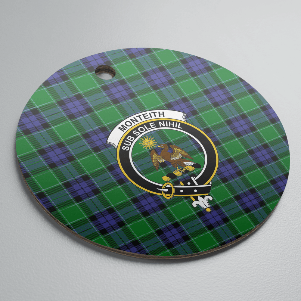 Clan Monteith Tartan Crest Round Ceramic Ornament FB53 Monteith Tartan Tartan Christmas   
