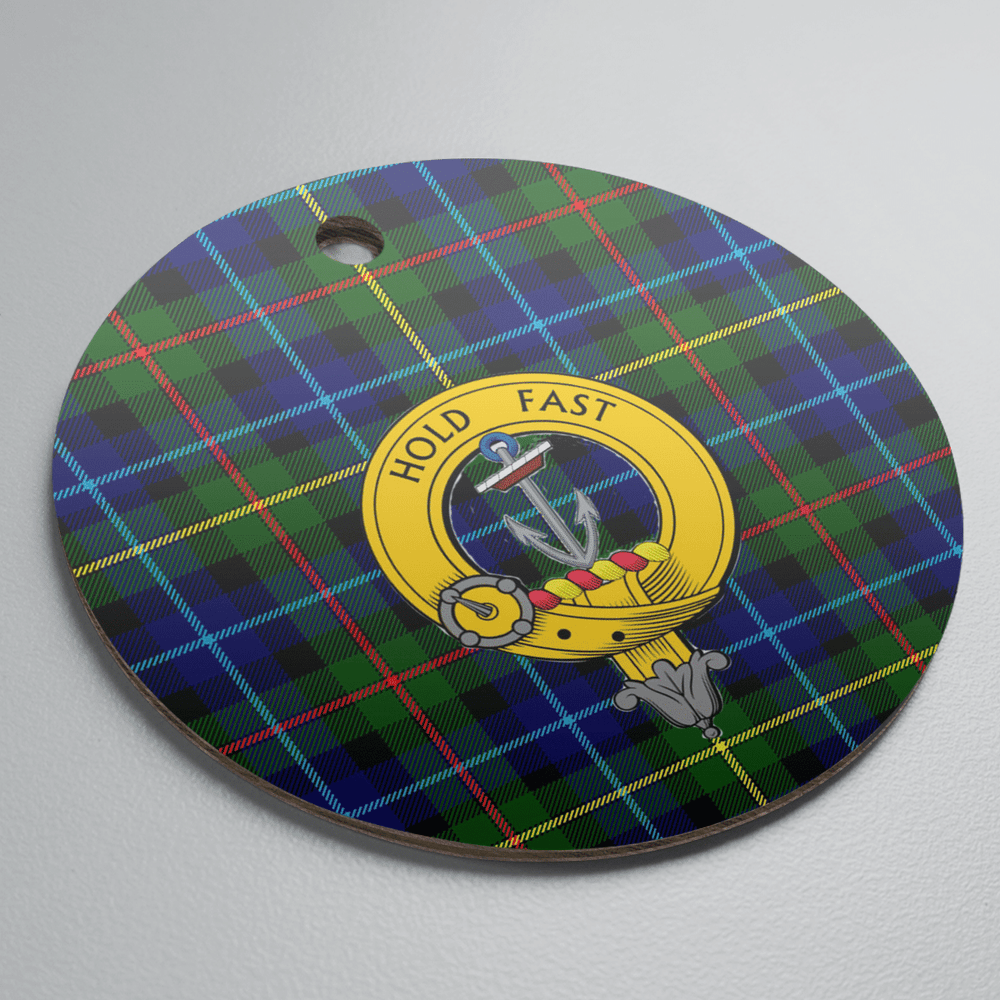 Clan Smith Modern Tartan Crest Round Ceramic Ornament JX37 Smith Modern Tartan Tartan Christmas   