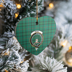 Clan Ross Hunting Ancient Tartan Crest Heart Ceramic Ornament PI80 Ross Hunting Ancient Tartan Tartan Christmas   