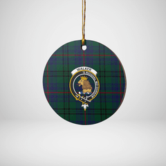 Clan Walker Hunting Modern Tartan Crest Round Ceramic Ornament QX96 Walker Hunting Modern Tartan Tartan Christmas   
