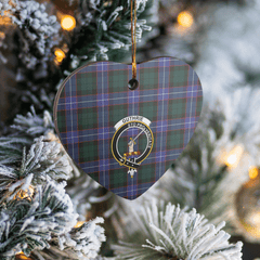 Clan Guthrie Modern Tartan Crest Heart Ceramic Ornament ZS34 Guthrie Modern Tartan Tartan Christmas   
