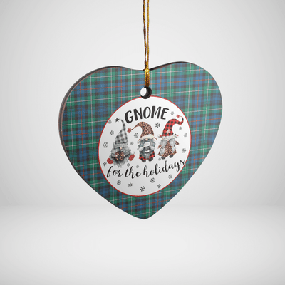 Clan MacKenzie Ancient Tartan Tartan Crest Gnome Heart Ceramic Ornament GV73