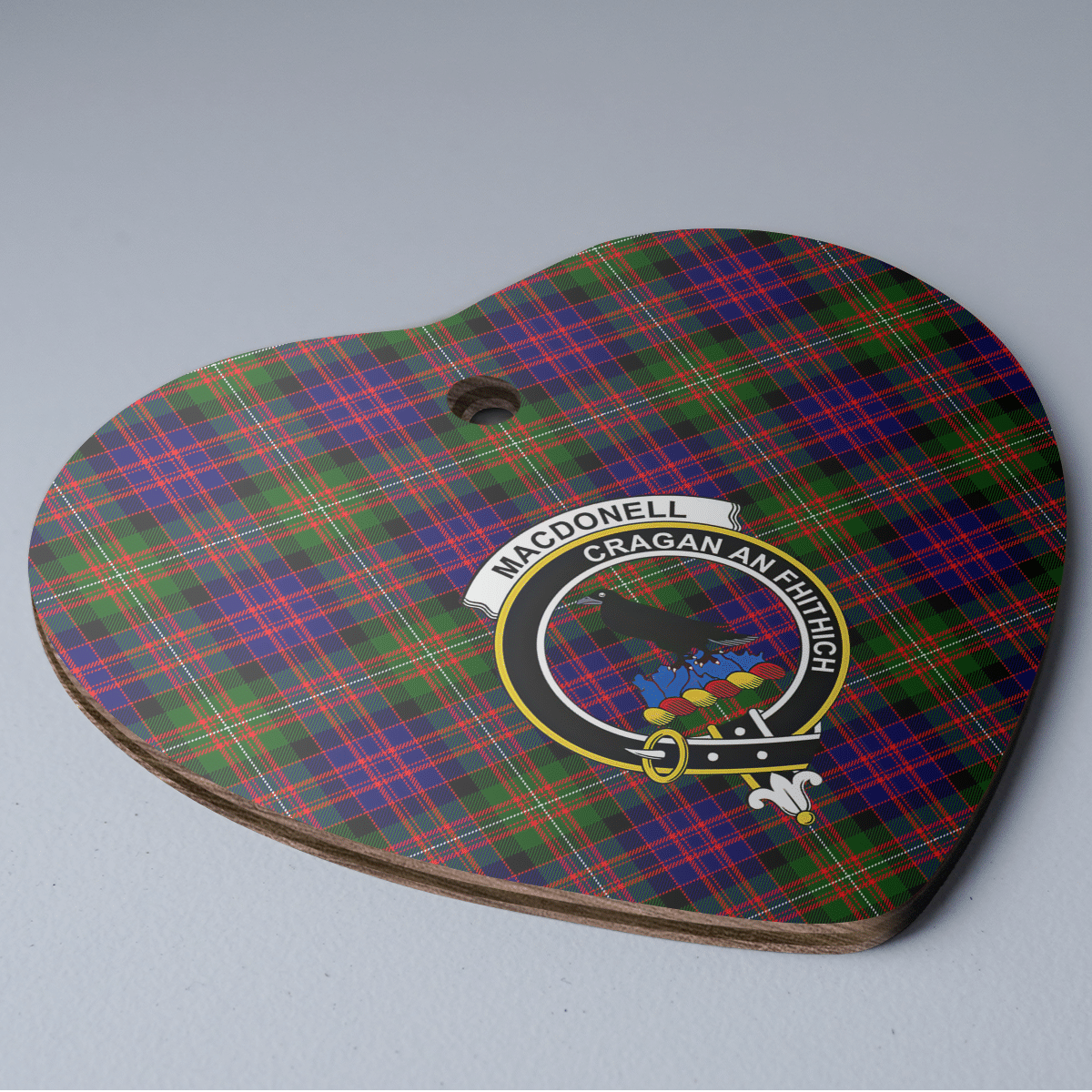 Clan MacDonnell of Glengarry Modern Tartan Crest Heart Ceramic Ornament HR21 MacDonnell of Glengarry Modern Tartan Tartan Christmas   