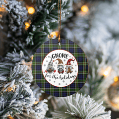 Clan Colquhoun Tartan Tartan Crest Gnome Round Ceramic Ornament CJ32 Colquhoun Tartan Tartan Christmas   