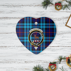 Clan MacCorquodale Tartan Crest Heart Ceramic Ornament LZ45 MacCorquodale Tartan Tartan Christmas   