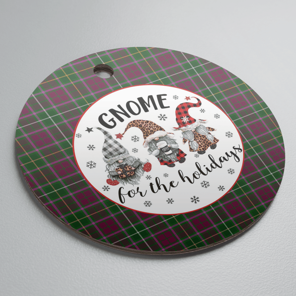 Clan Crosbie Tartan Tartan Crest Gnome Round Ceramic Ornament FX18 Crosbie Tartan Tartan Christmas   