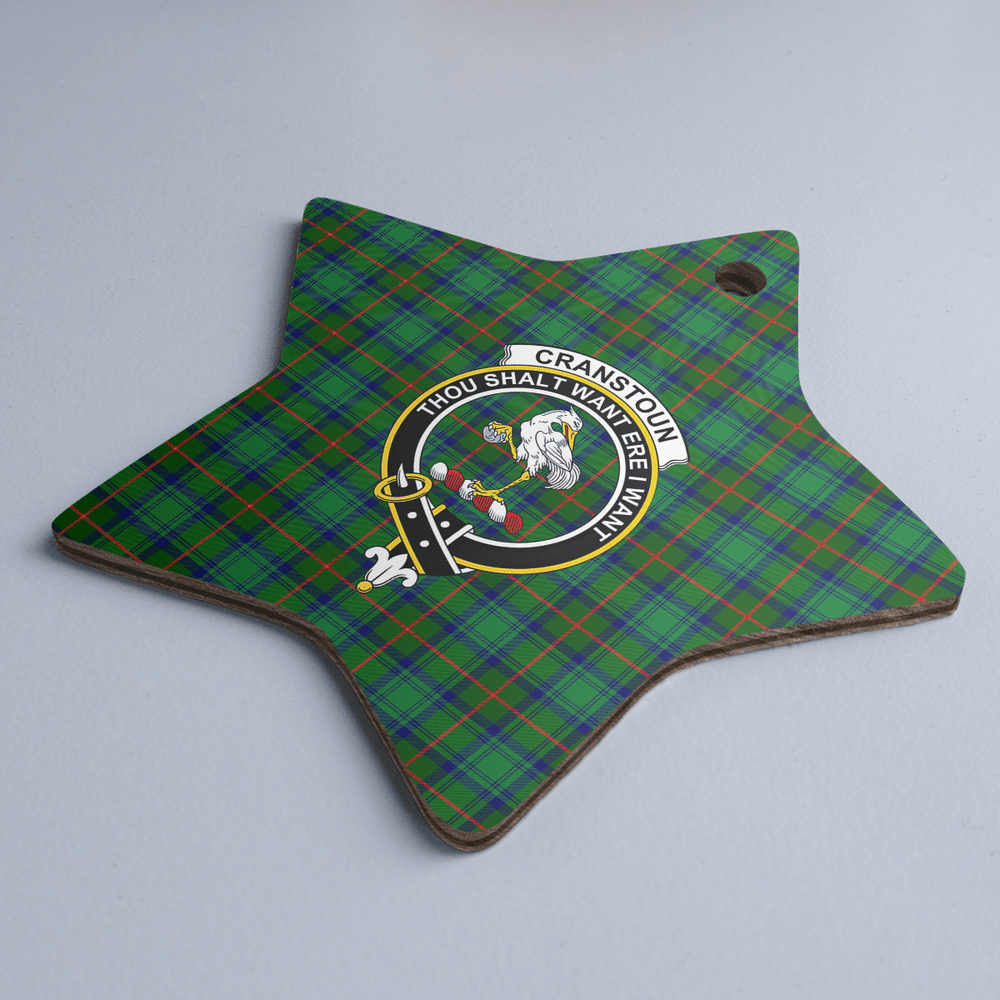 Clan Cranstoun Tartan Crest Star Ceramic Ornament PN95 Cranstoun Tartan Tartan Christmas   