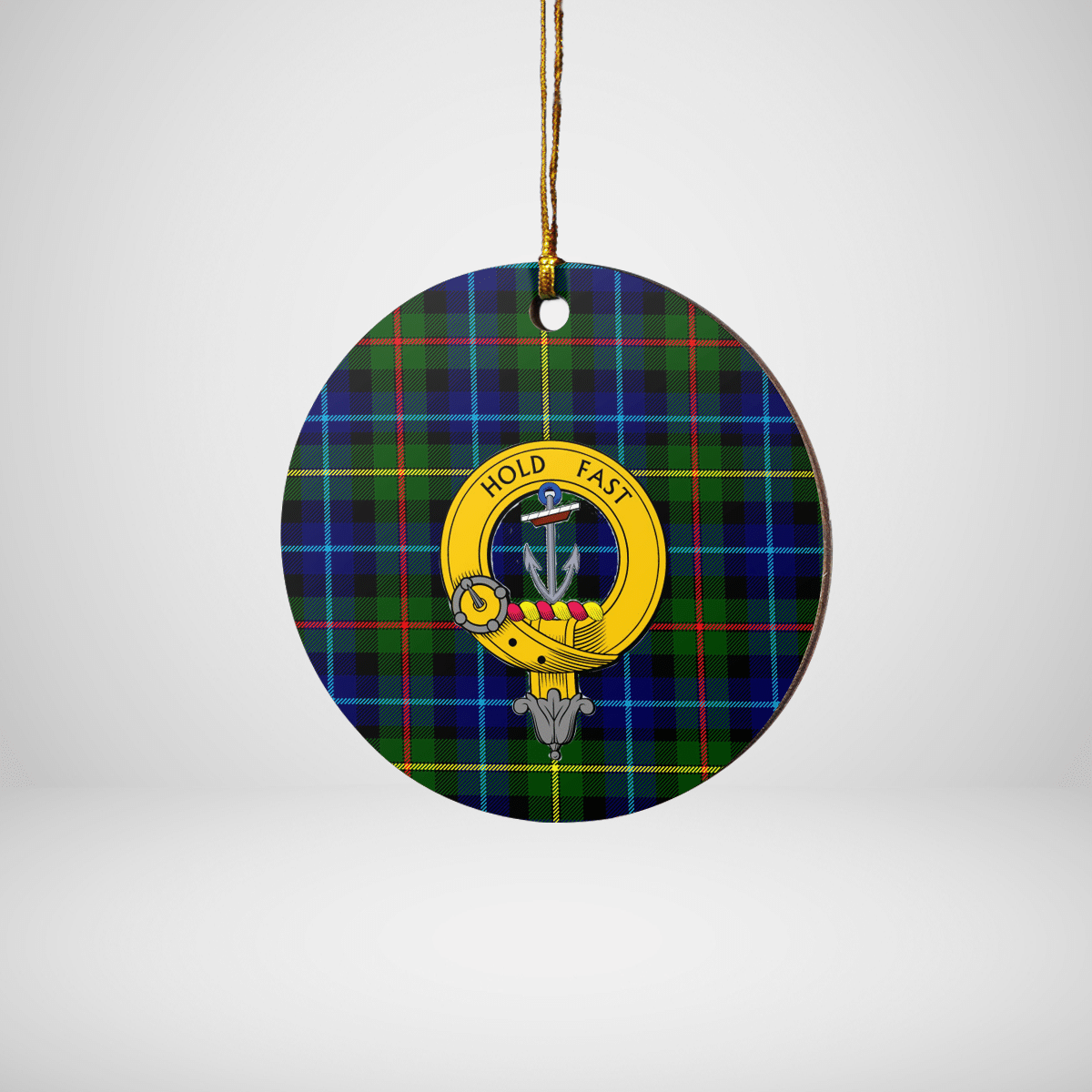 Clan Smith Modern Tartan Crest Round Ceramic Ornament JX37 Smith Modern Tartan Tartan Christmas   