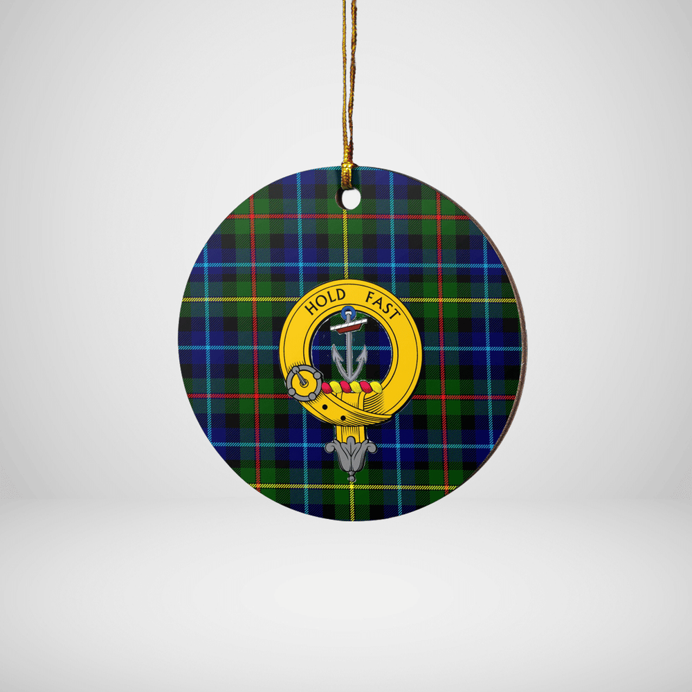 Clan Smith Modern Tartan Crest Round Ceramic Ornament JX37 Smith Modern Tartan Tartan Christmas   