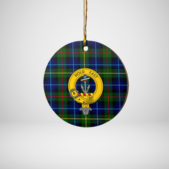 Clan Smith Modern Tartan Crest Round Ceramic Ornament JX37 Smith Modern Tartan Tartan Christmas   